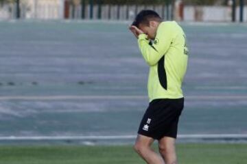 Entrenamiento del Granada. Dani Benitez conoci¨® la noticia de su positivo en el control anti-doping posterior al partido de liga Granada-Betis.
