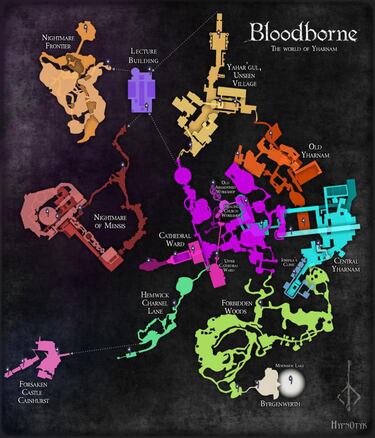 Crean un mapa de Bloodborne que incluye todas las linternas