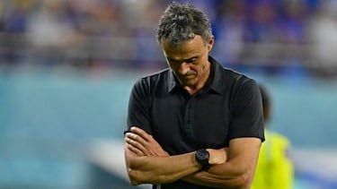 El seleccionador español, Luis Enrique, durante un momento del partido entre España y Japón.