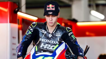 Diogo Moreria, en su primer día como piloto de MotoGP.