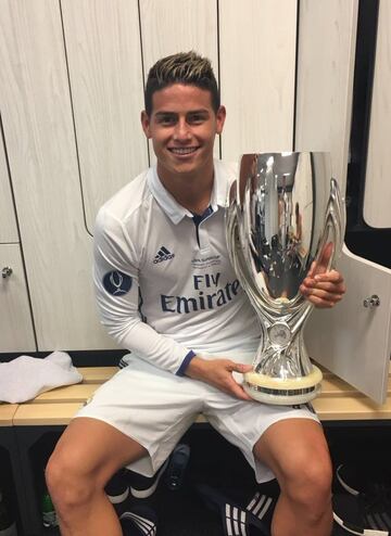 Por segunda ocasión James levantó la Supercopa, nuevamente ante Sevilla. En la final entró en el segundo tiempo y el Madrid se impuso 3-2 en Noruega.