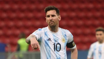 Messi en la semifinal de la Copa de América ante Colombia.