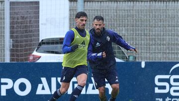 Rubén García, junto a Nacho Vidal, en un entrenamiento anterior.