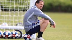 Zlatan en una sesi&oacute;n de entrenamiento