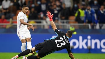 Kylian Mbappé marca en la final de la Liga de las Naciones a España.