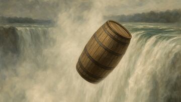 Niagara Falls in a barrel - artist's impression