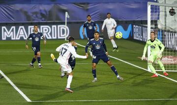 1-0. Lucas Vázquez marcó el primer gol.