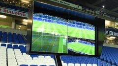 The Video Assistant Referee (VAR) system pitchside,