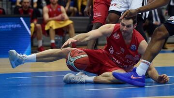 Ian O'Leary, jugador del Montakit Fuenlabrada, durante el partido contra el Nymburk.