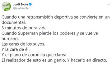 Jordi Évole incencia las redes sociales por un tuit sobre Nadal.