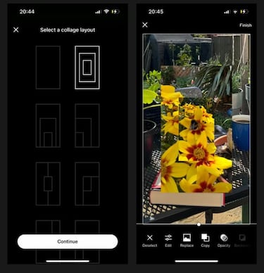Los collages y espacios combinados llega a VSCO