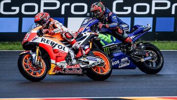 Marc Marquez y Maverick Viñales durante el Gran Premio de Alemania de MotoGP2017.