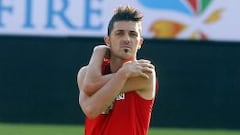 Gabi y Villa tocaron balón