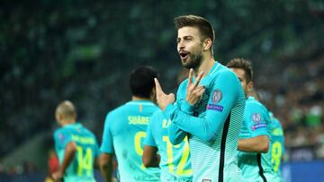 Gerard Piqué celebra su gol.