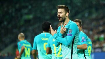 Gerard Piqu&eacute; celebra su gol. 