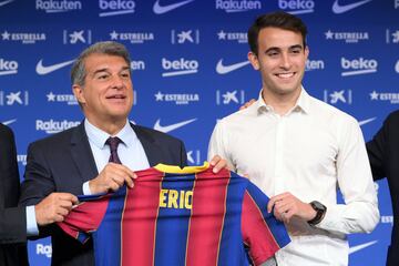 Joan Laporta y Èric García durante la presentación.