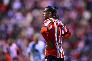 Cade Cowell of Guadalajara during the 14th round match between Puebla and Guadalajara as part of the Liga BBVA MX, Torneo Apertura 2024 at Cuauhtemoc Stadium on October 25, 2024 in Puebla, Mexico.