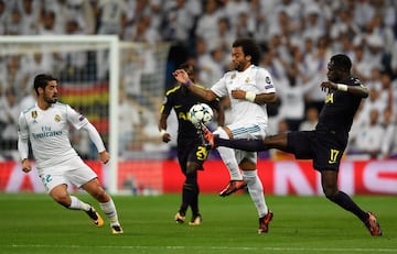 Marcelo of Real Madrid y Moussa Sissoko.