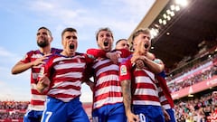 GRANADA, SPAIN - MARCH 26: Ricard Sanchez of Granada CF celebrates after scoring his team's first goal during the LaLiga Smartbank match between Granada CF and Real Oviedo at Estadio Nuevo Los Carmenes on March 26, 2023 in Granada, Spain. (Photo by Fermin Rodriguez/Quality Sport Images/Getty Images)