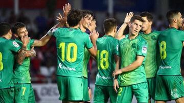 La Real Sociedad celebra la victoria en el amistoso de pretemporada ante Osasuna.