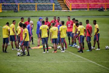 La Selección Colombia realizó su segunda práctica en El Campín, previo al partido de despedida y viaje a Milán. En el entrenamiento hubo dos grupos: uno haciendo trabajo defensivo y otro trabajo en ataque.