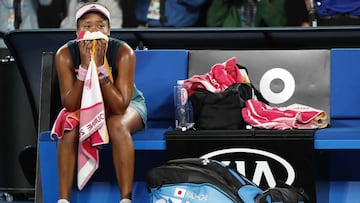 Naomi Osaka celebra su victoria ante Petra Kvitova en la final del Open de Australia 2019.