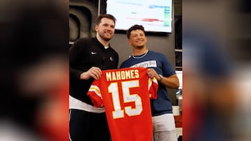 The Chiefs QB was present to witness Kyrie Irving’s “greatness” and swapped jerseys with Luka Doncic after the Mavericks’ buzzer-beater win vs the Nuggets.