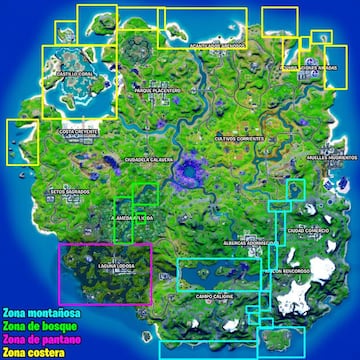 Estas son las distintas zonas de pesca en la Temporada 8 de Fortnite