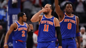 La celebración de Jalen Brunson tras la canasta que metió a los Knicks es las semifinales del Este.