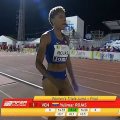 Yulimar se queda a 7 cm del récord del mundo de triple