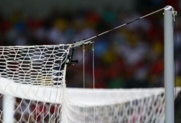 La tecnología llega a la Copa Confederaciones. Una cámara situada en la portería evita los goles fantasma.