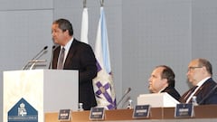 Tino Fernandez, presidente del Deportivo, durante la Asamblea de accionistas.