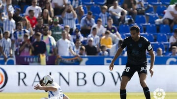 Esteban Burgos, durante el Leganés - Málaga.