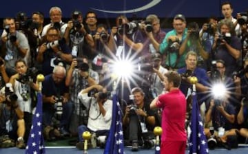 Stan Wawrinka celebra su victoria en el US Open ante Novak Djokovic.