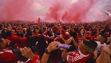 Hinchas de América de Cali en el estadio Pascual Guerrero