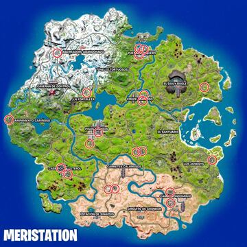 Varios de los puntos del mapa en los que encontraremos cajas de cartón con comida