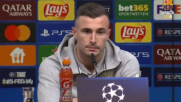 Iñaki Peña, en rueda de prensa antes del partido frente al Borussia Dortmund, en Champions.
