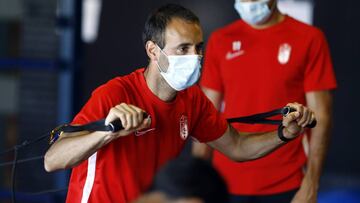 V&iacute;ctor D&iacute;az durante un entrenamiento.