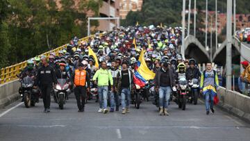 Protestas en Bogotá por medidas que afectan a los motociclistas.