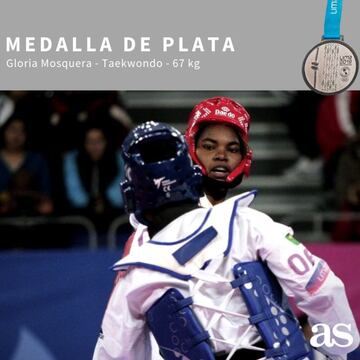 Gloria Mosquera se quedó con la medalla de plata en los 67 kilógramos 