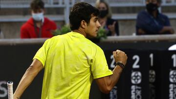 Santiago11 Marzo 2021
El tenista Cristian Garin se enfrenta al tenista Alejandro Tabilo, ambos de nacionalidad chilena, durante el ATP de Santiago realizado en San Carlos de Apoquindo.
Javier Salvo/ Photosport