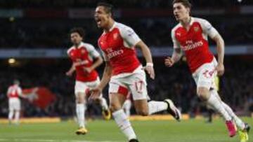 Alexis Sánchez celebra un nuevo gol para Arsenal.