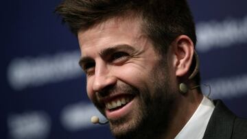 FC Barcelona's soccer player Gerard Pique attends a news conference after he signs a renewal contract at Camp Nou in Barcelona, Spain, January 29, 2018. REUTERS/Albert Gea