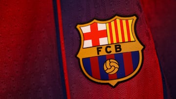 Detalle del escudo del FC Barcelona.