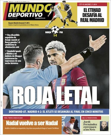 Las portadas tras la eliminación del Barcelona y Atlético