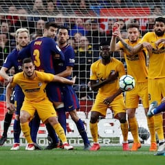 Leo Messi le ha marcado tres goles de falta al Atlético