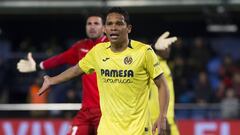 El delantero colombiano Carlos Bacca durante el partido entre Villarreal y Espanyol por la ida de los octavos de final de la Copa del Rey 2018/19