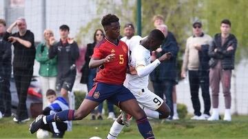 Ariel Nkogue, en un partido con la Selección española.