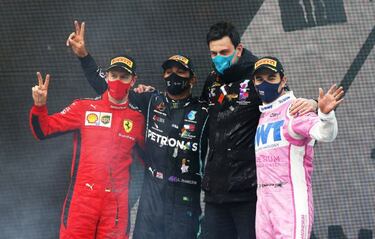 Checo Pérez llegó a nueve podios en F1 y alcanzó los 100 puntos por tercera ocasión