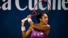 Daniela Seguel of Chile in action during the first qualifications round at the 2020 Palermo Ladies Open WTA International tennis tournament